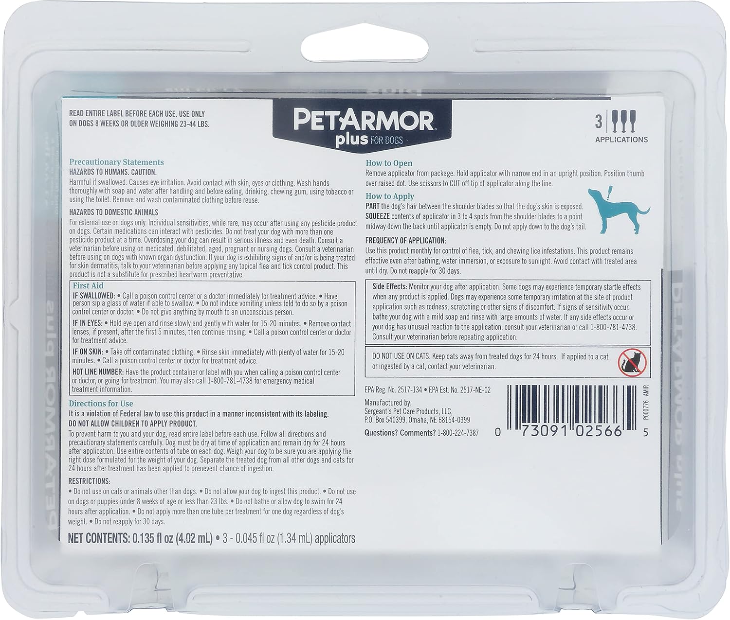 PetArmor Plus for Dogs 23-44 LBS.