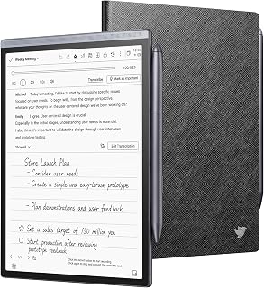 iFLYTEK AINOTE Air 2 Digitales Notizbuch, 8,2 Zoll E Ink, Schwarze Hülle | KI-Meeting-Assistent mit Protokollen, Transkription in 17 Sprachen, Übersetzung in 12 Sprachen, Stift und schwarzer Hülle