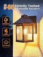 Vista 2 de LUHLEE Solar Porch Lights Outdoor,2 Pack Motion Sensor Solar Wall Lights with 3 Lighting Modes,IP65 Waterproof 3000K Wall Sconce for Front Door