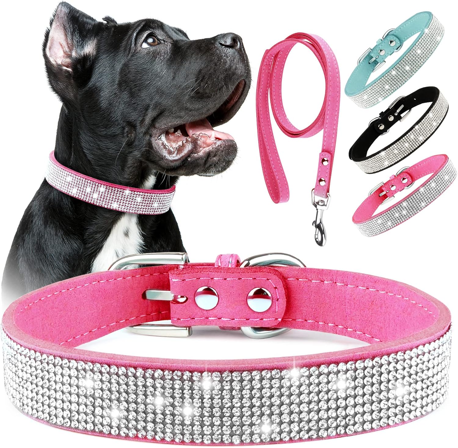 Rhinestone Dog Collar with Leash, Epesiri Bling Dog Collar
