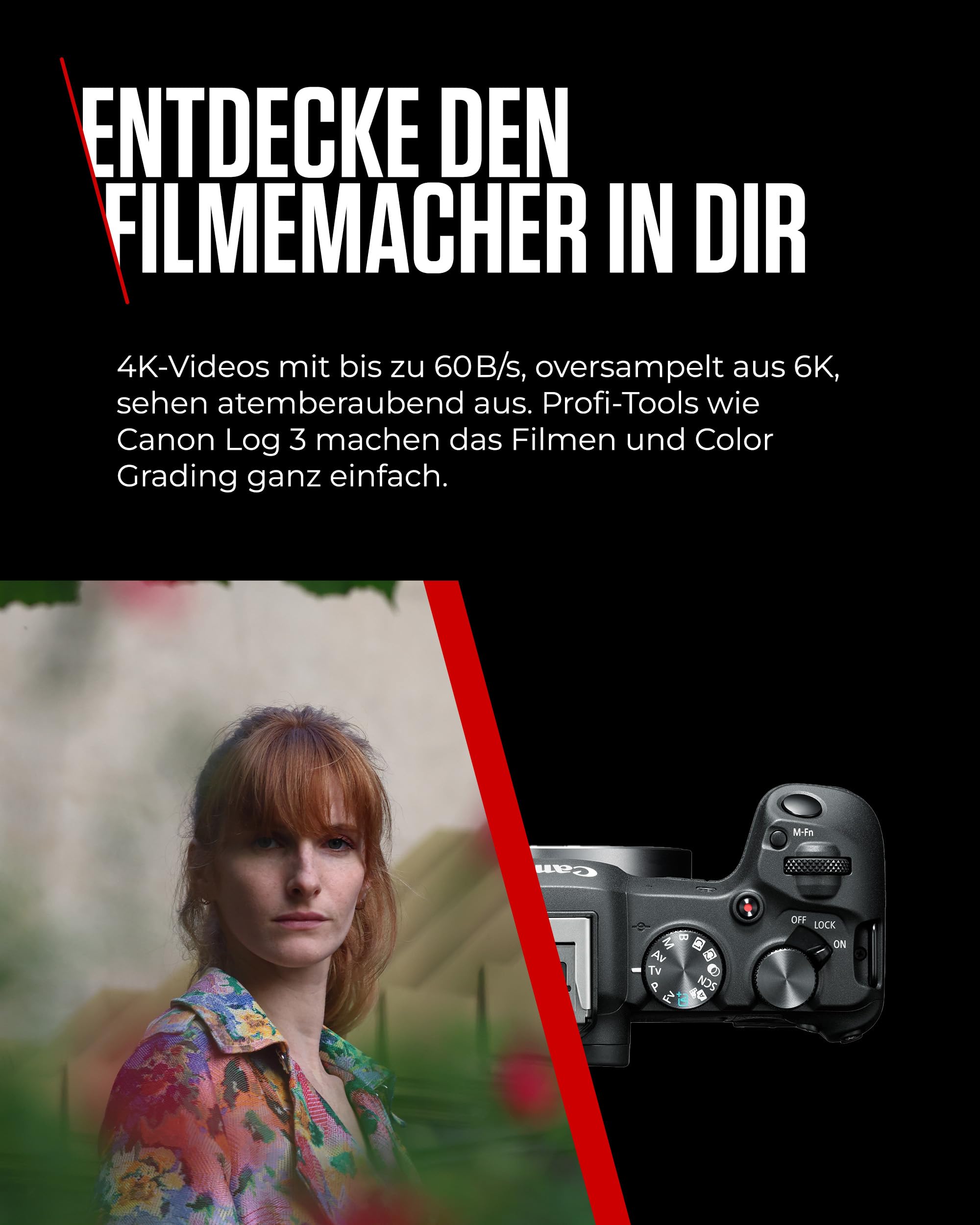 Canon EOS R8 Gehäuse 24,2 MP Vollformat-Systemkamera Dual Pixel CMOS AF II 4K 60p 40 B/s Touchdisplay WLAN Bluetooth USB-C