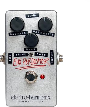 Electro-Harmonix EHX Percolator Harmonic Saturator Fuzz and Overdrive Pedal | Fuzz pedal based on the 1970s Harmonic Percolator