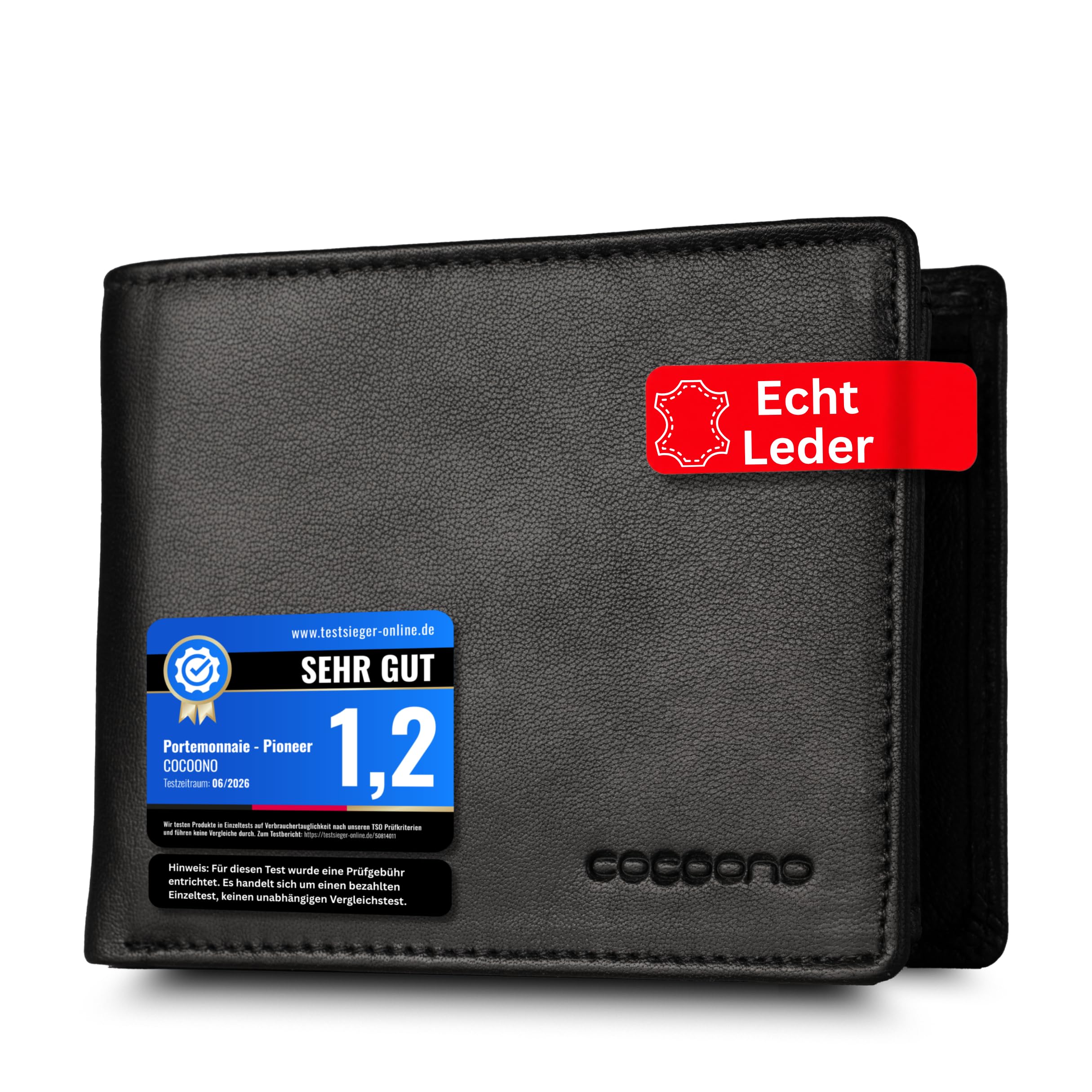 Cocoono Leder Geldbörse Herren mit RFID Schutz I Echtleder Geldbeutel für Männer I Münzbörse Portemonnaie Brieftasche Wallet Portmonee