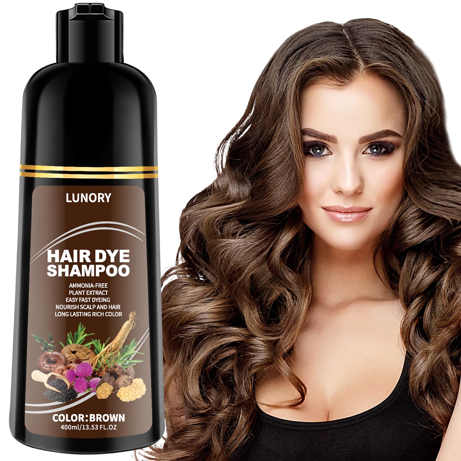 Lunory Brown Hair Dye Shampoo