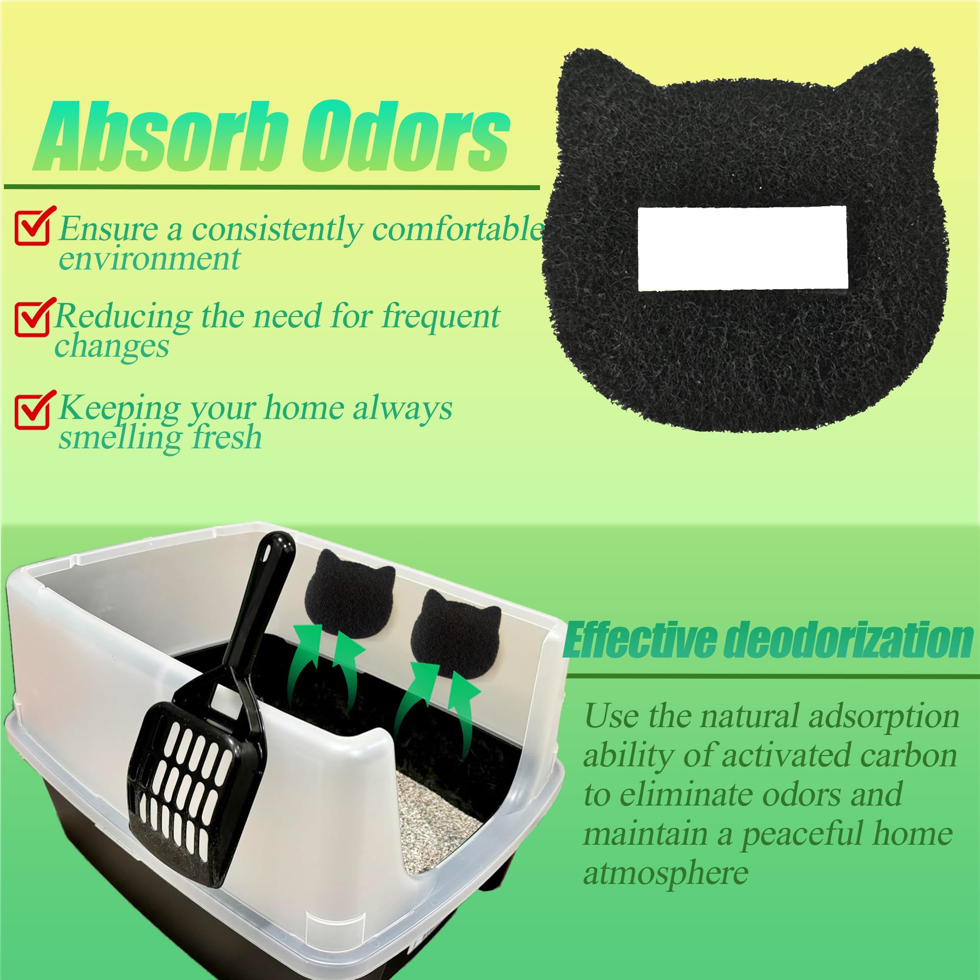 Cat Litter Dome Filter Cat Litter Box Stick-on Activated Charcoal