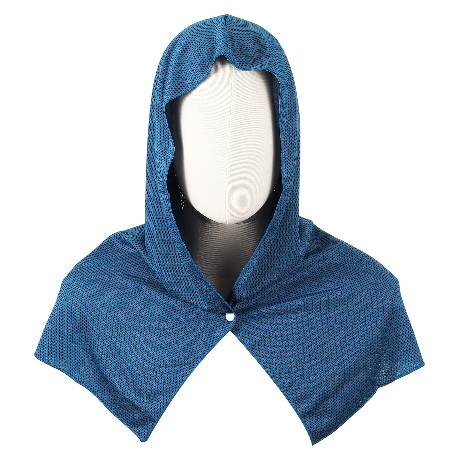YELARXI Cooling Hoodie Towel, Cooling Towels for Neck and Face Sun Protection Instant Cool Hoodie 1 Pack & Cobalt Blue-Fitting For(Sport/Camping/Work Out/Hot Weather)