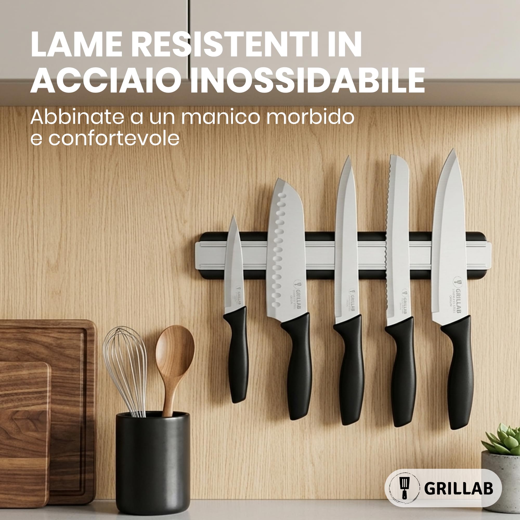 Coltelli da Cucina Professionale, 10 Pezzi in Acciaio Inox, Guaina Protettiva, Coltello Chef, Santoku, Pane, Affettare, Spelucchino per Carne e Verdure