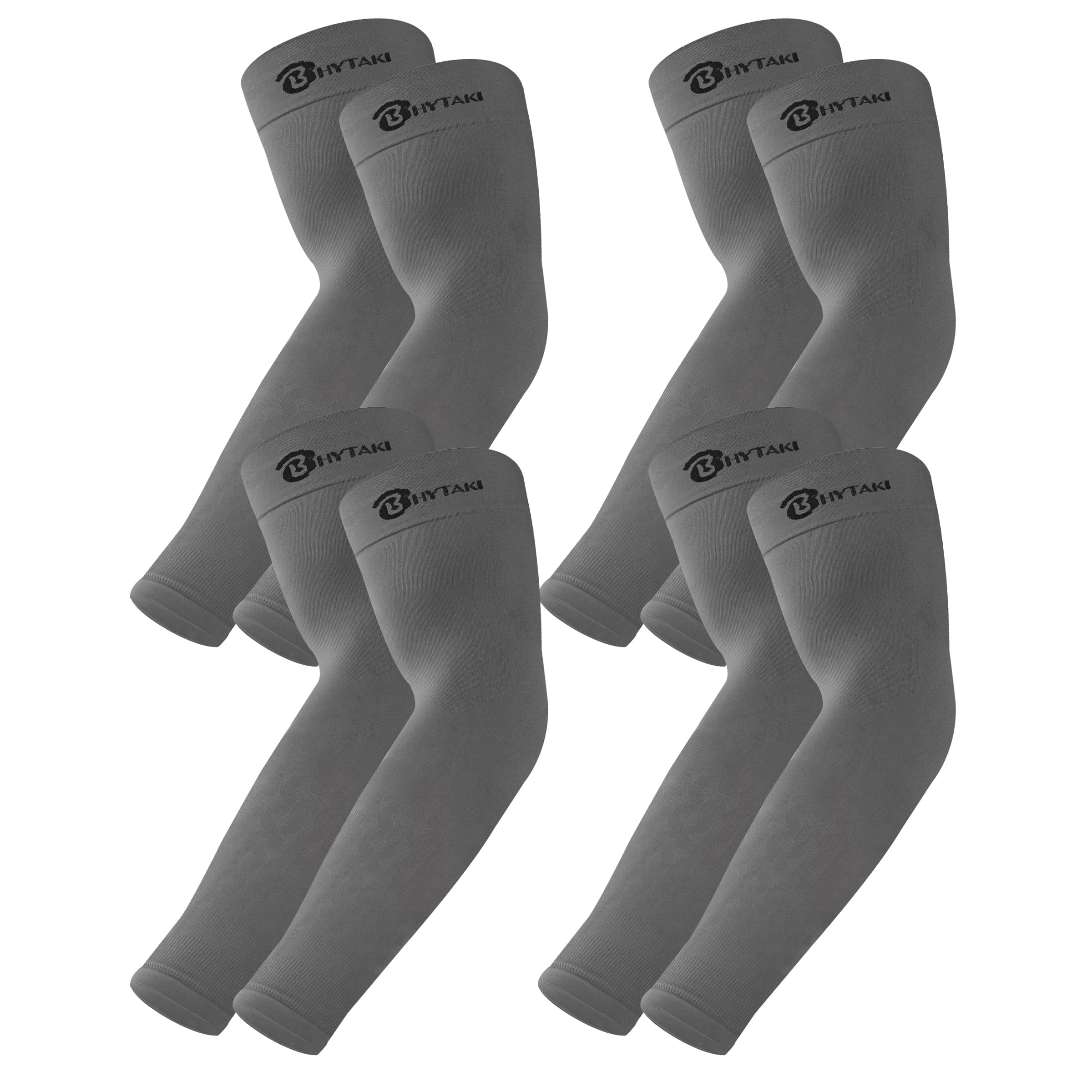 BHYTAKI UV Sun Protection Arm Sleeves, UPF 50 Sports Cooling Arm Compression Sleeves for Men Women Teenager