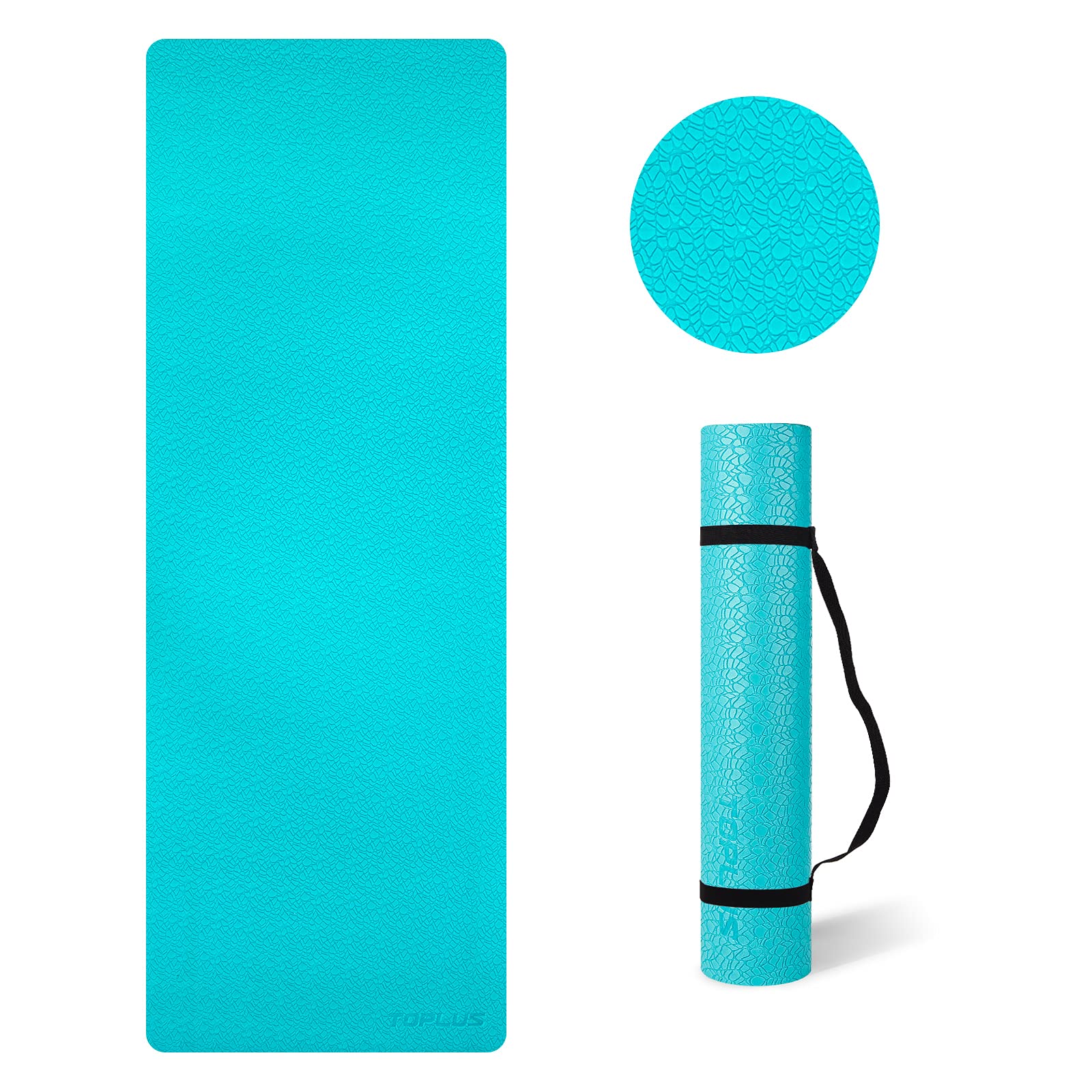 TOPLUS Yoga Mat, Classic Pro Fitness Mat TPE Eco Friendly Non Slip Exercise Mat with Carrying Strap-Workout Mat for Yoga, Pilates and Gymnastics 183 x 61 x 0.6CM