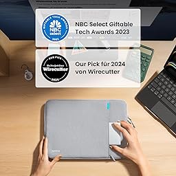 tomtoc 360° Tablet Tasche Hülle für 11 Zoll iPad Air 2026 (M4/M3/M2), 11'' iPad Pro M5/M4 (4./3./2./1. Gen), iPad (A16)/10, iPad Air 5, Wasserabweisend Sleeve für Zubehör, Passt Magic/Smart Keyboard Grau 10,9/11 Zoll für iPad/Pro/Air