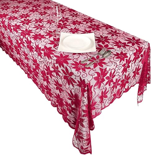 Rockcloud Mantel rectangular de poliéster de 60 x 103 pulgadas para decoración de banquetes de boda, fiesta, color rojo