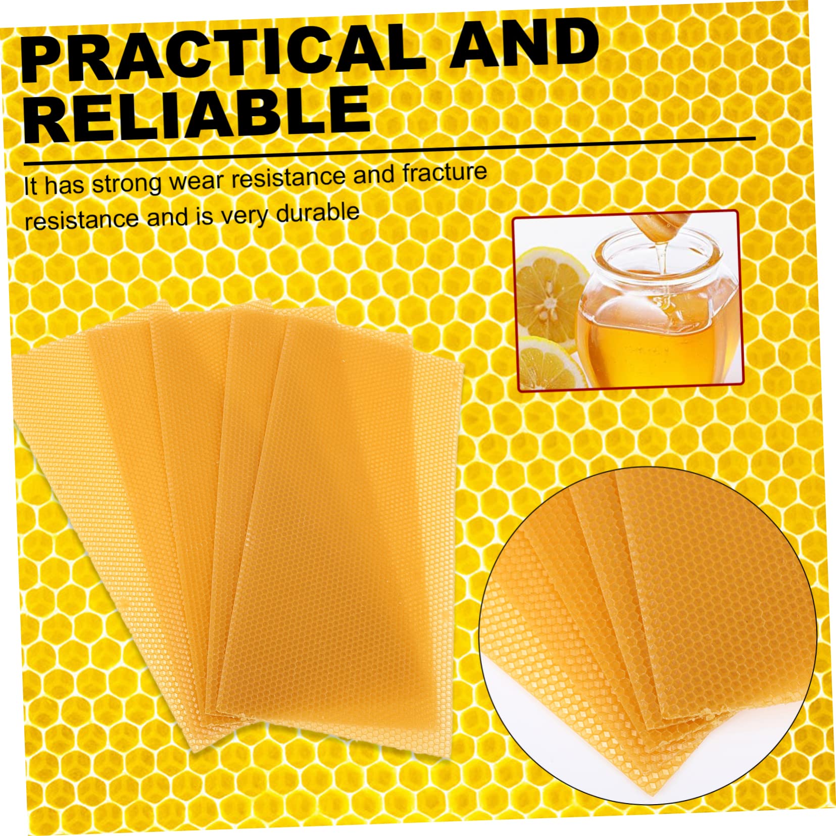 Láminas de Cera para Colmena 30 Piezas de Cera de Abeja | Color Amarillo, Forma Simple, para Panal y Base de Colmena, Accesorios para Cría y Refugio