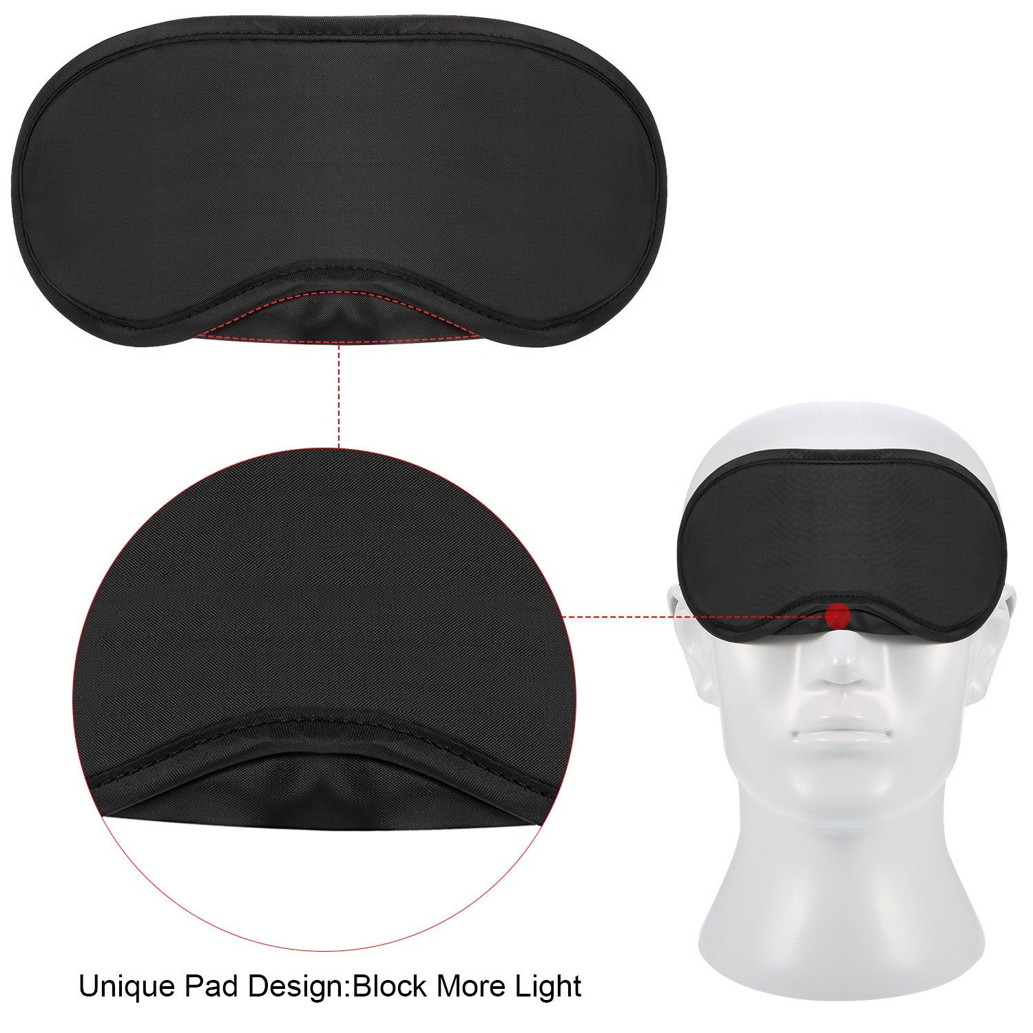 Image secondaire de 20 Pièces Masque pour les Yeux Bandés pour Jeu de Sommeil de Voyage avec Tampon de Nez