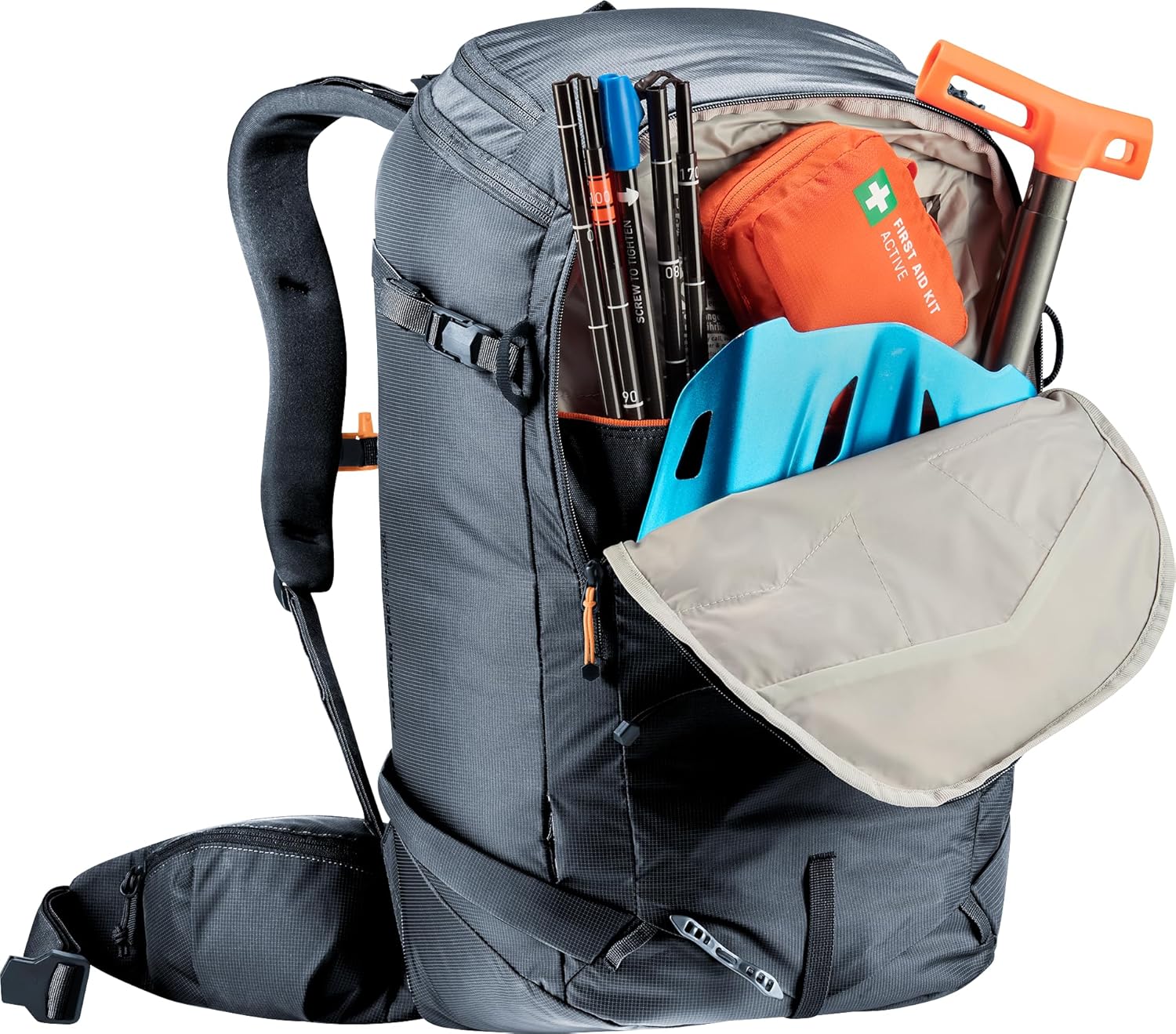 Deuter Freerider Pro 32+10 Lightweight Ski Touring Backpack for Backcountry Adventures - Black