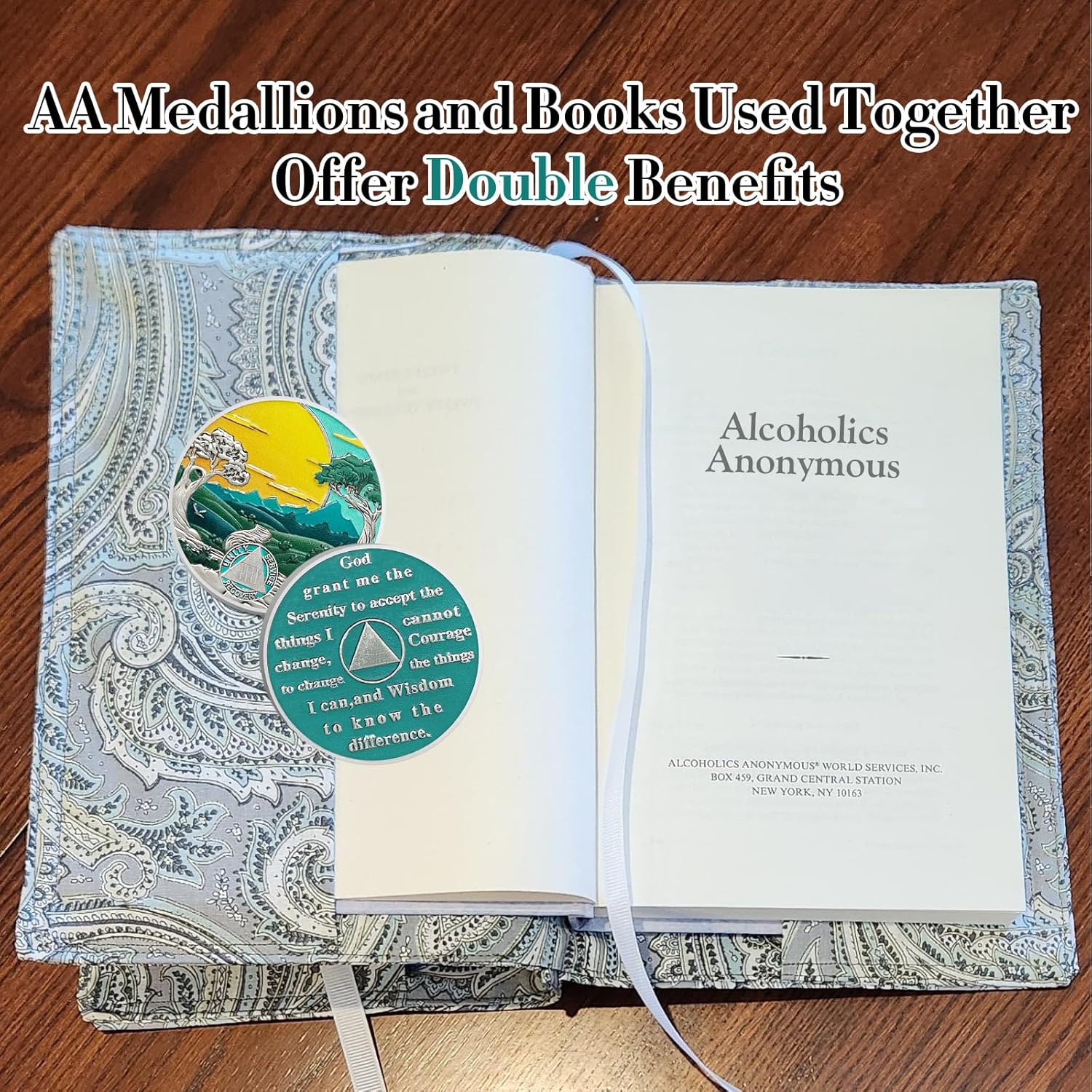 Green Forest 35 Year Sobriety Coin - Recovery Sun Twelve Year AA Coins - Mountain Tree Road NA AA Chips and Medallions - 1-40 Prime Sobriety Chip Alcoholics Anonymous Gifts for Men Women - Image 5