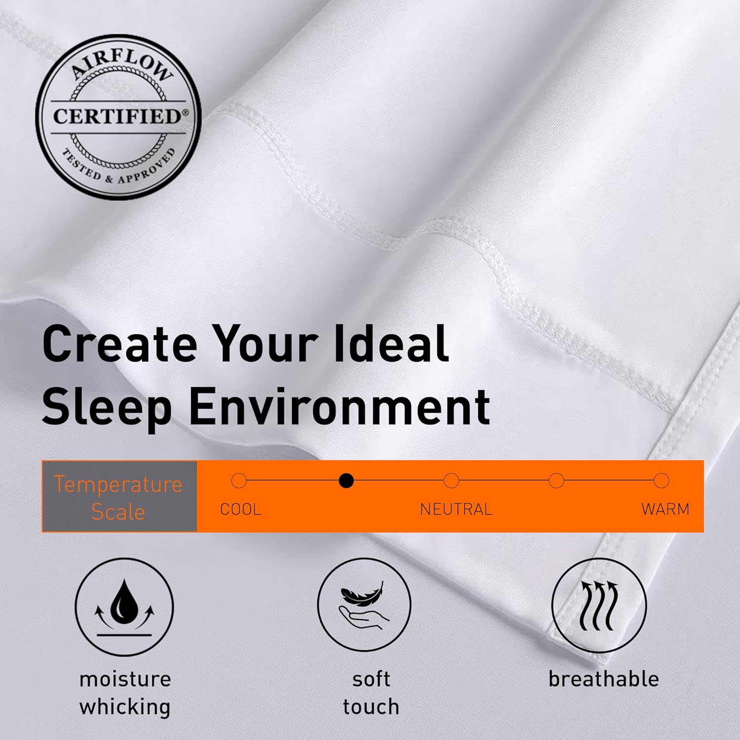 Bedgear Dri-Tec Sheet Set – Moisture Wicking Technology, Breathable, Cooling Sheets – Flat Sheet, Fitted Sheet, Pillowcases – All Mattress Types, Bedding Dorm Essentials, Split King/Cal King, White - Image 2