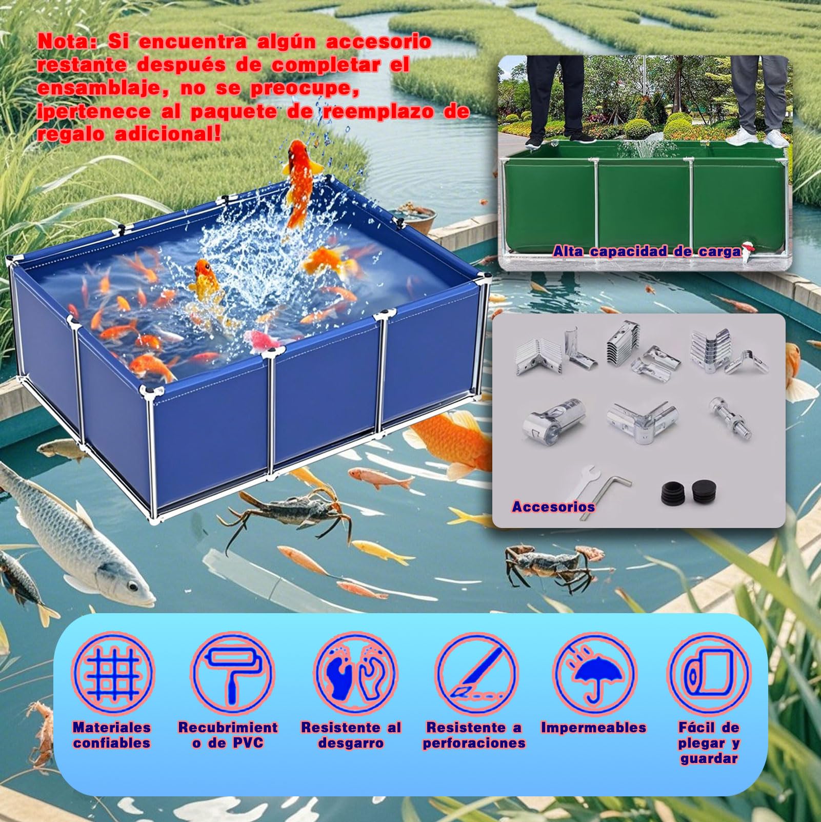Acuario Grande De PVC/Lienzo,Genérico Estanque de Acuario Grande para Interior,Piscina Ornamental con válvula de Drenaje,para criar koi,riego,Almacenamiento de Agua（tamaño:L200xW150xH40cm