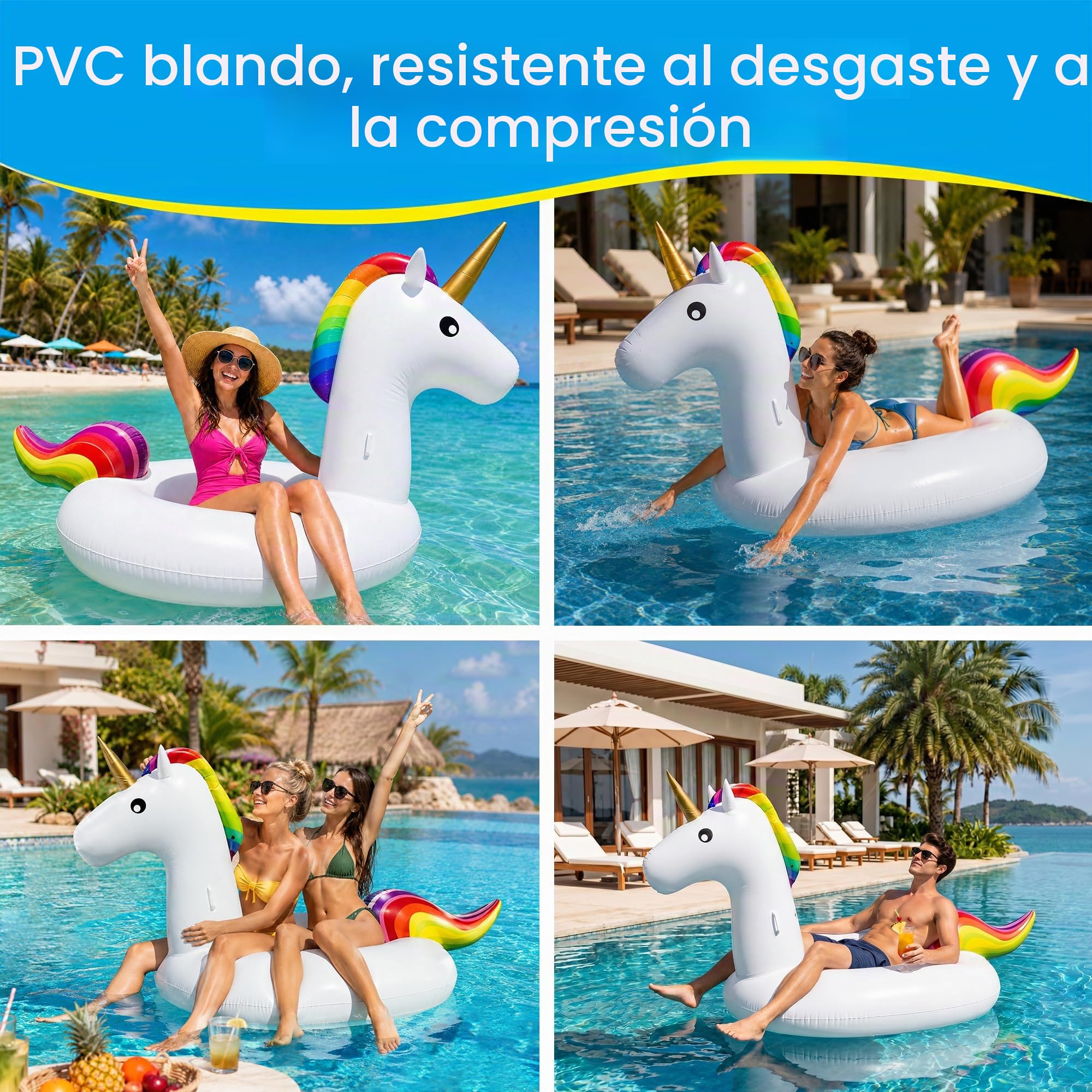 Dracarys Juguetes Piscina, Unicornio Hinchable, 250×140×110CM Gigante flotadores Piscina para Adultos y niños, Juguete Inflable Piscina Playa con válvula rápida