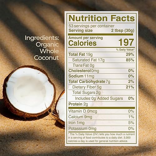 Miniatura 2 de Kevala Mantequilla de coco orgánica: untable multifuncional para usos de cocina y belleza, producto de un solo ingrediente sin aditivos, fuente de