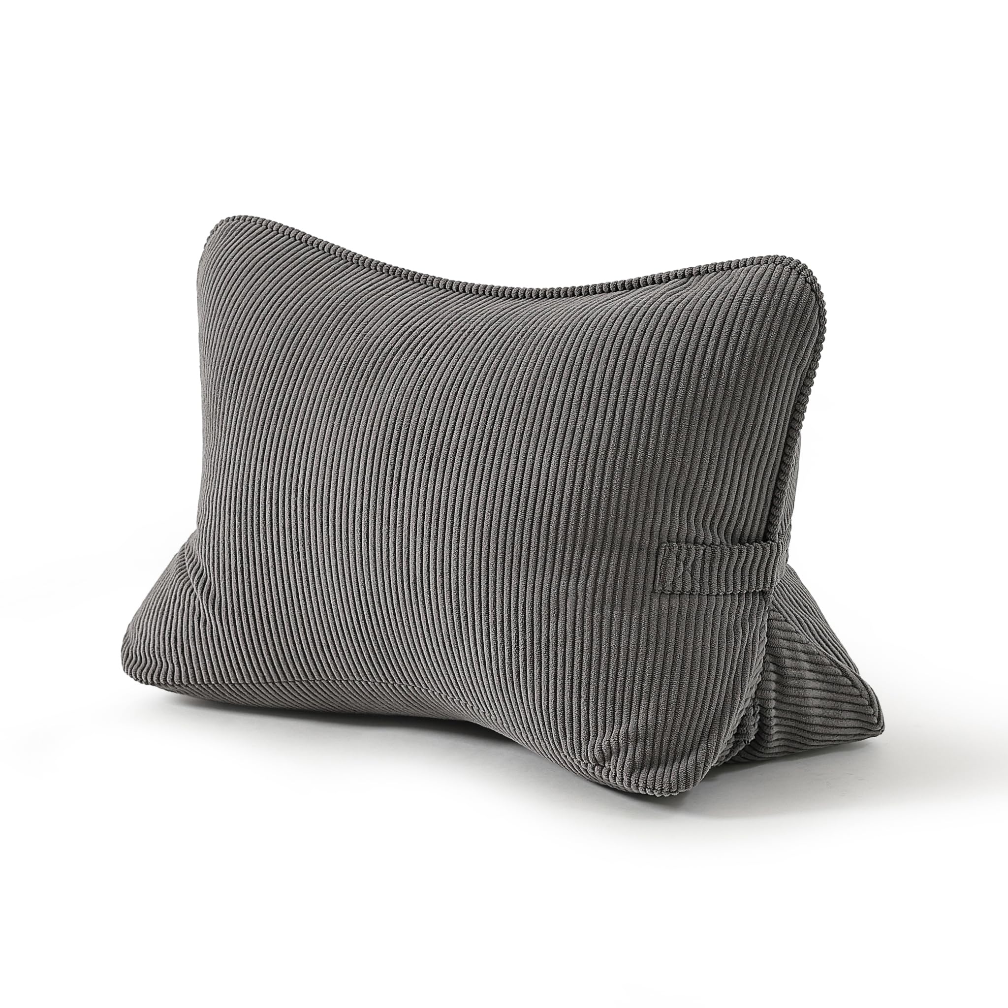 Photo 1 of Ailuteie Pat. Pend. Corduroy Lumbar Support Backrest Pillow for Sitting & Reading, Ergonomic Triangle Cushion for Sofa, Armchair & Bed, Removable Cover, Dark Grey