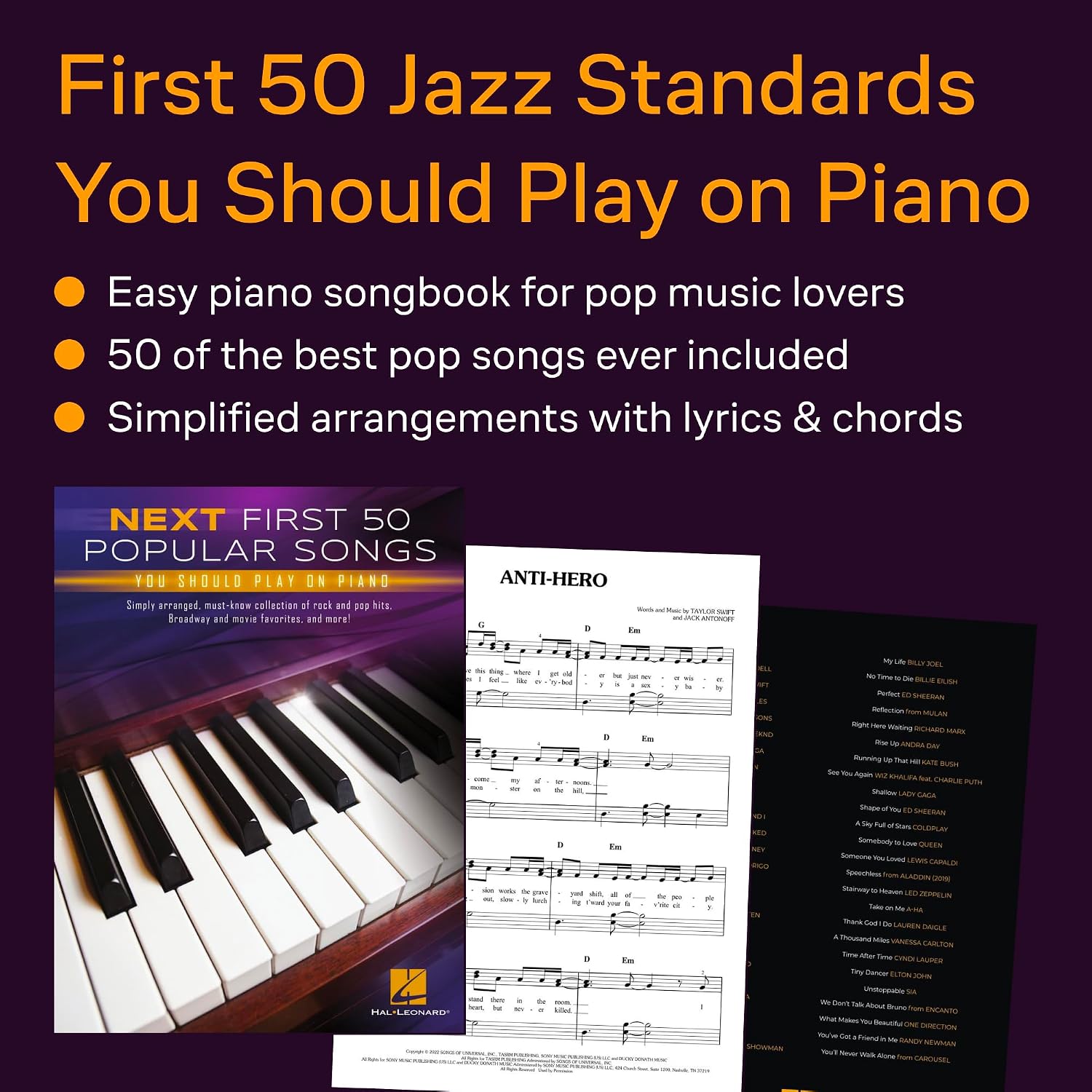 Next First 50 Popular Songs You Should Play on Piano | Easy Piano Songbook for Students Adults and Beginners | Step by Step Pop Piano Sheet Music Collection with Modern Favorites for Skill Development