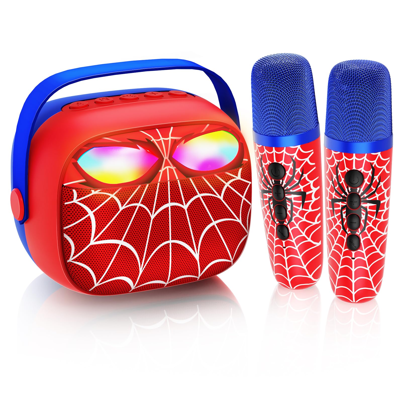 Mini Karaoke Machine for Kids Ages 3-12: Portable Bluetooth Speaker with 2 Wireless Microphone, LED Light Show for Kids 3 4 5 6 7 8 9 10 Year Old Boys Girls Toys Easter Birthday Gifts Toddler