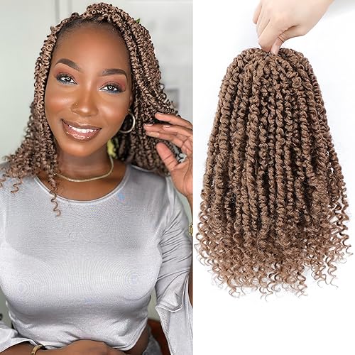 Miniatura 19 de Cabello de Ganchillo Passion Twist, Cabello Passion Twist de 12 Pulgadas, 8 Paquetes de Cabello Passion Twist Pre-Retorcido, Trenzas de Ganchillo