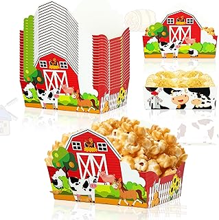 Caoekego 36 Pieces Farm Animal Snack Bowls Party Supplies Farm Food Trays for Farm Birthday Party Barn Party Decorations