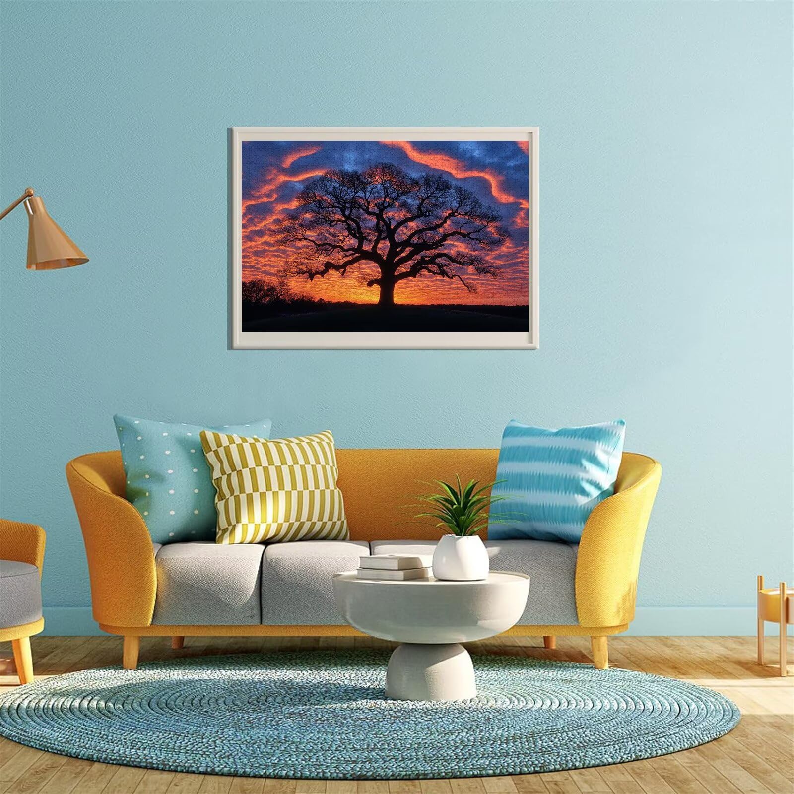 Puzzle Erwachsene 2000 Teile Baum Sonnenuntergang Educa Jigsaw für Kinder ab 8 Jahren Mädchen Jungen, Erwachsene Impossible Klassische Puzzles, Anspruchsvoll Spielspaß, Als Geschenke 70x99cm t-898