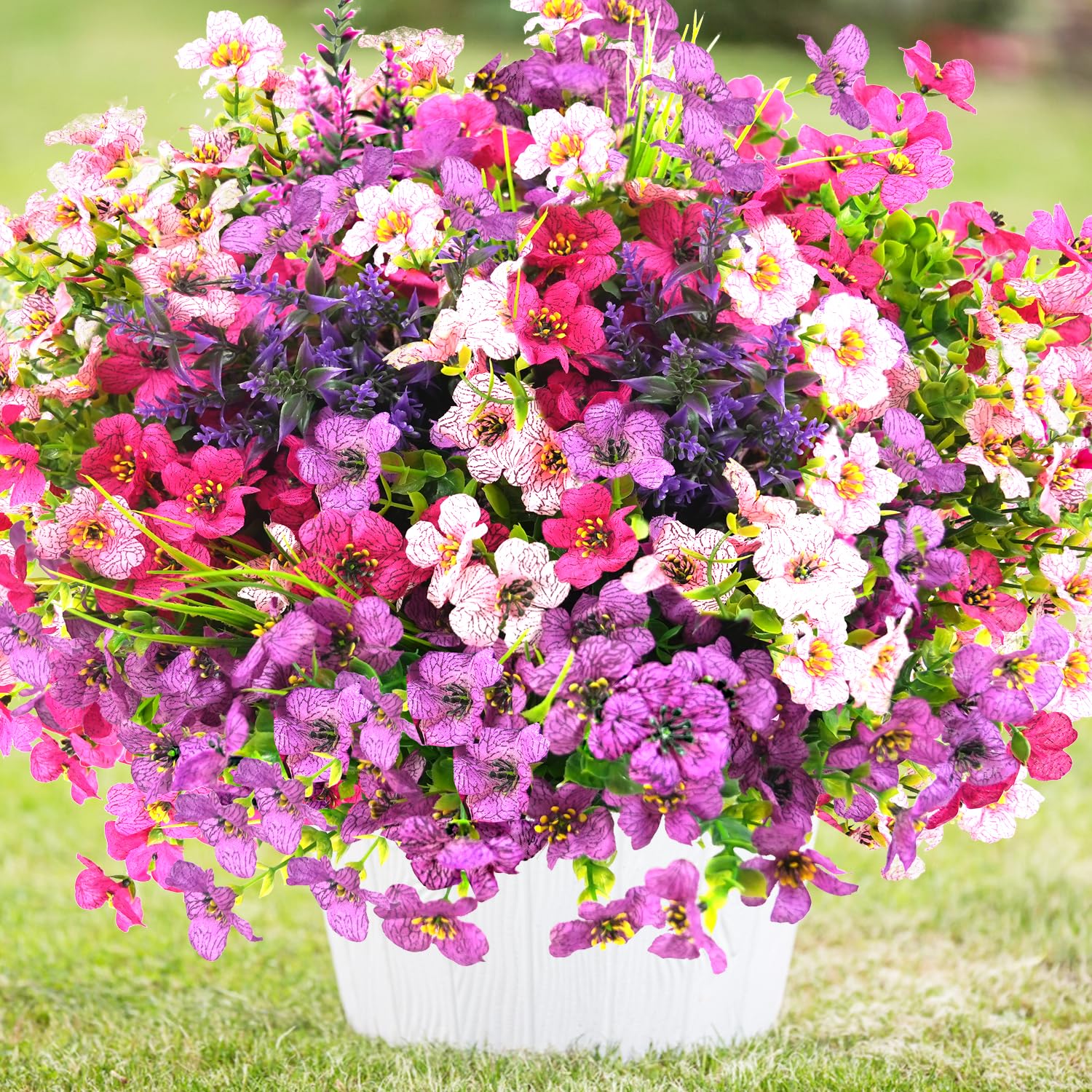 Photo 1 of ****STOCK PHOTO REFERENCE ONLY *** Artificial Flowers for Outdoor, UV Resistant Realistic Fake Flowers and Faux Plants for Indoor Outdoor, Garden Patio Porch Window Box Decor All Year