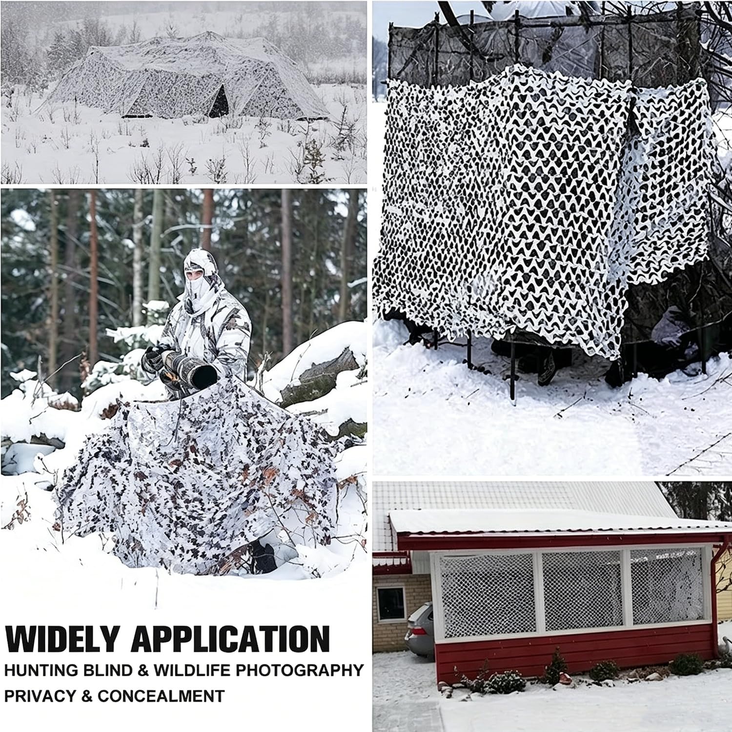 Tarnnetz Camouflage Netz,2x3mTarnnetz Sonnenschutz zweigeschossig,Mit Gitterstruktur,Für Strapazierfähig,Waldlandschaft,Für Dekoration,Sonnenschutz,Jagd,Jalousien,Tarnung,Camping(Schneeweiß)