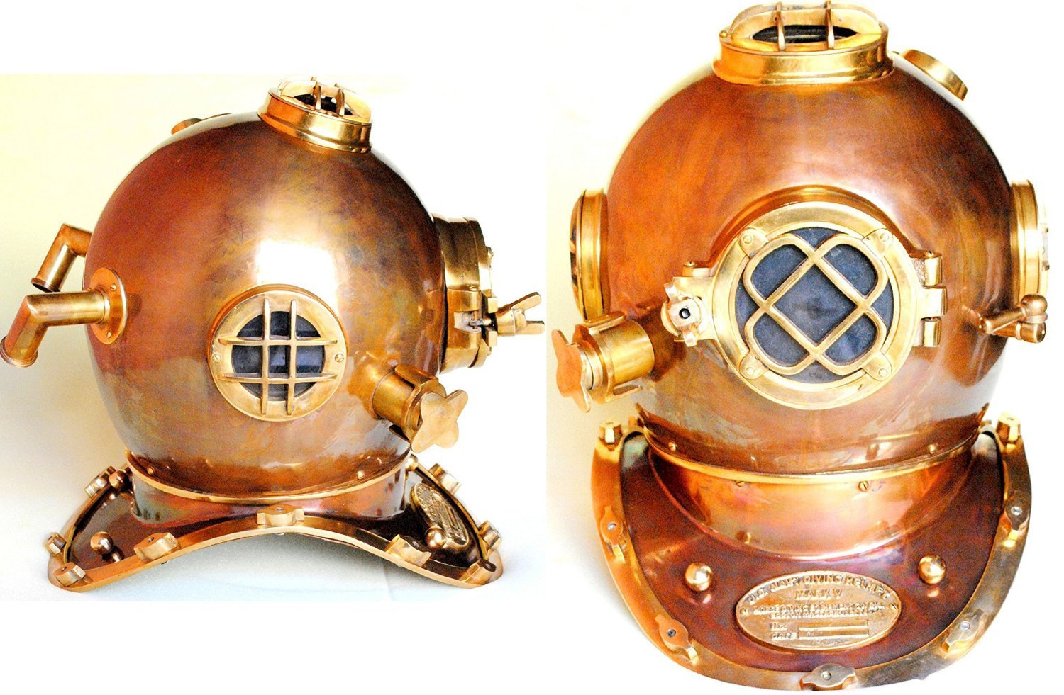 Vintage Collection Antique Nautical Brass Divers Helmet Copper Finish
