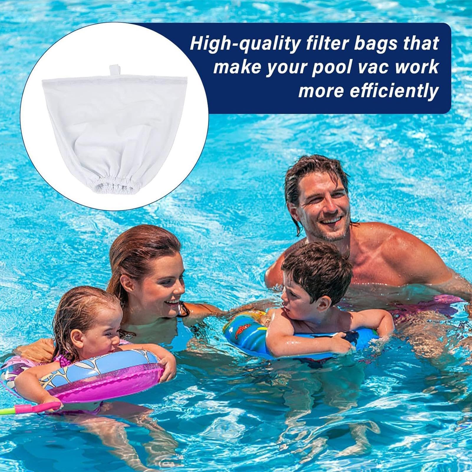 2 Stück Filtersäcke Für Poolsauger - Wiederverwendbare Filterbeutel 21x34cm Für Pool & Aquarium