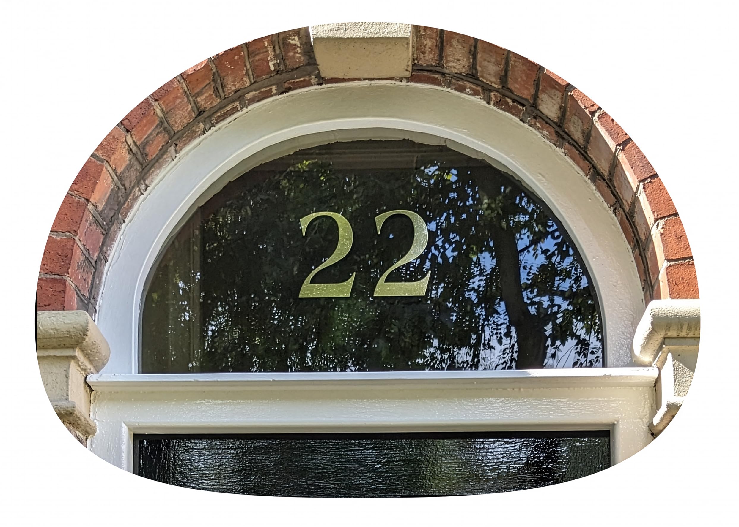 Gold House Numbers - Victorian Fanlight Door House Number Gold leaf style Any Number (Victorian Large 160mm High)