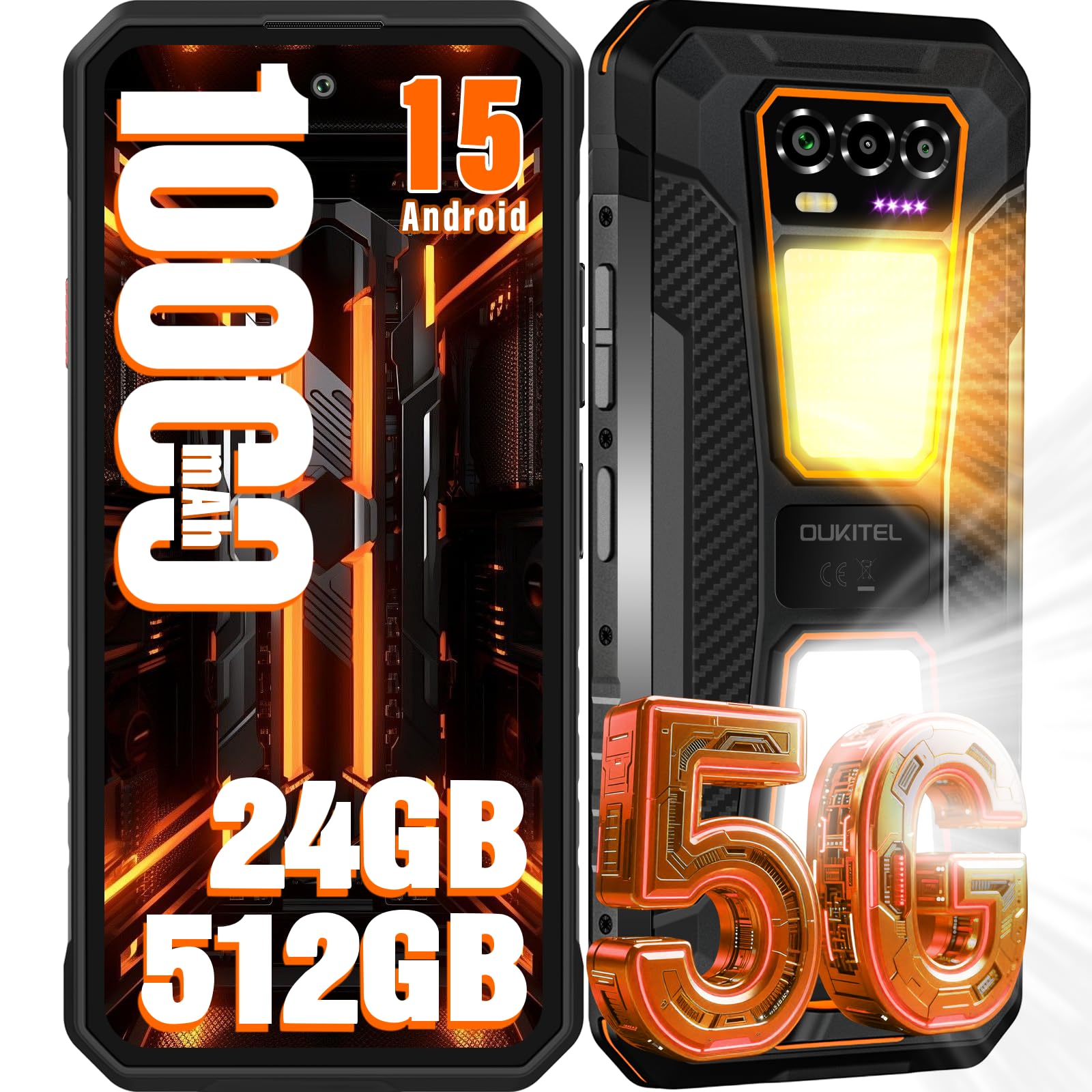 OUKITEL WP58 Pro タフネススマホ 5G 512GB 技適あり Amazon | OUKITEL WP58 Pro SIMフリー スマホ 本体 24GB+512GB/2TB