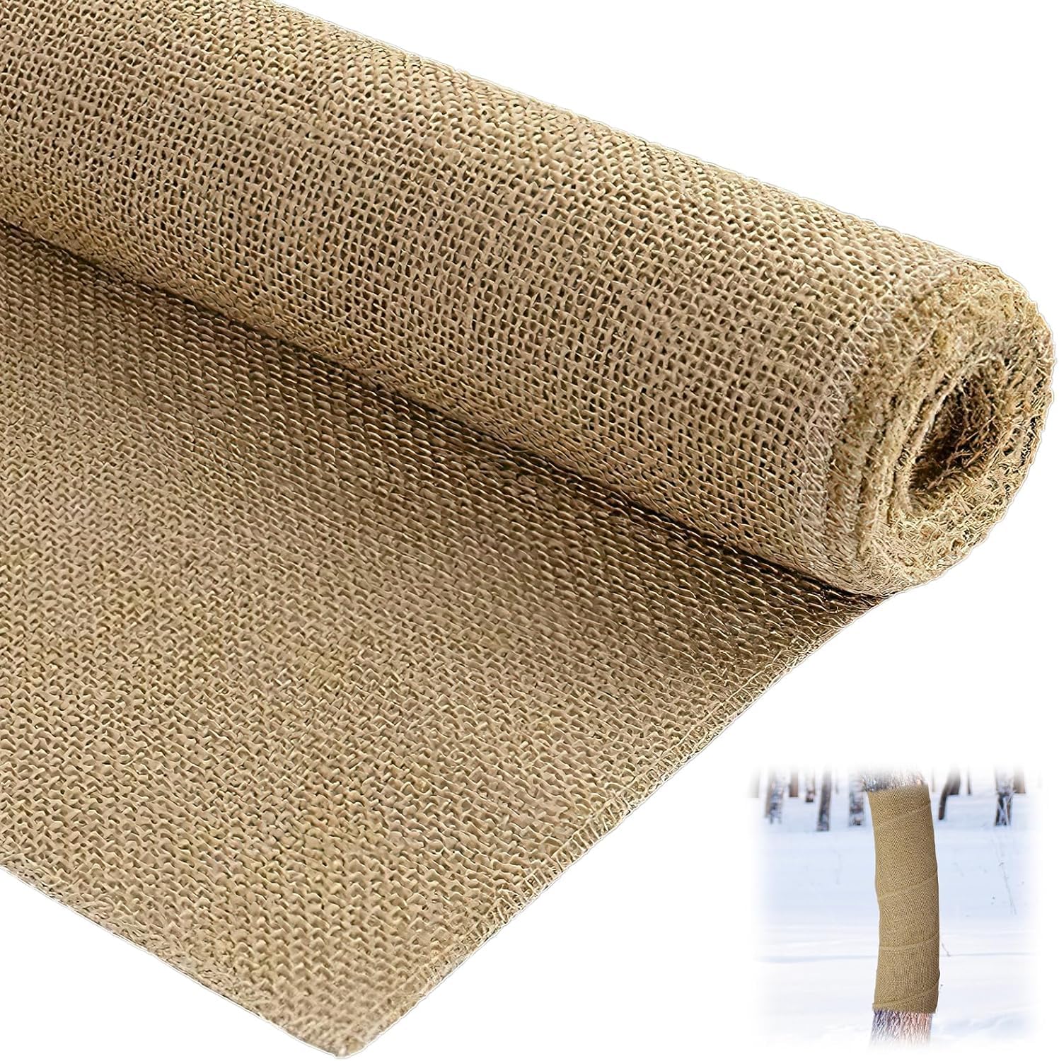 Juta ochrona roślin na zimę, 10 m x 45 cm, tkanina jutowa 220 g/m², mata jutowa, juta, materiał do dekoracji domu i ogrodu, płótno workowe, taśma jutowa do roślin, ochrona przed zimą