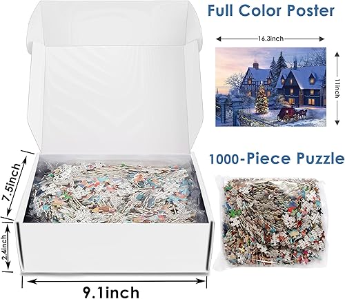 Miniatura 3 de Rompecabezas de Navidad 2023, regalos de obras de arte para adultos, adolescentes y familias, las piezas encajan perfectamente sin polvo, 27.56 x