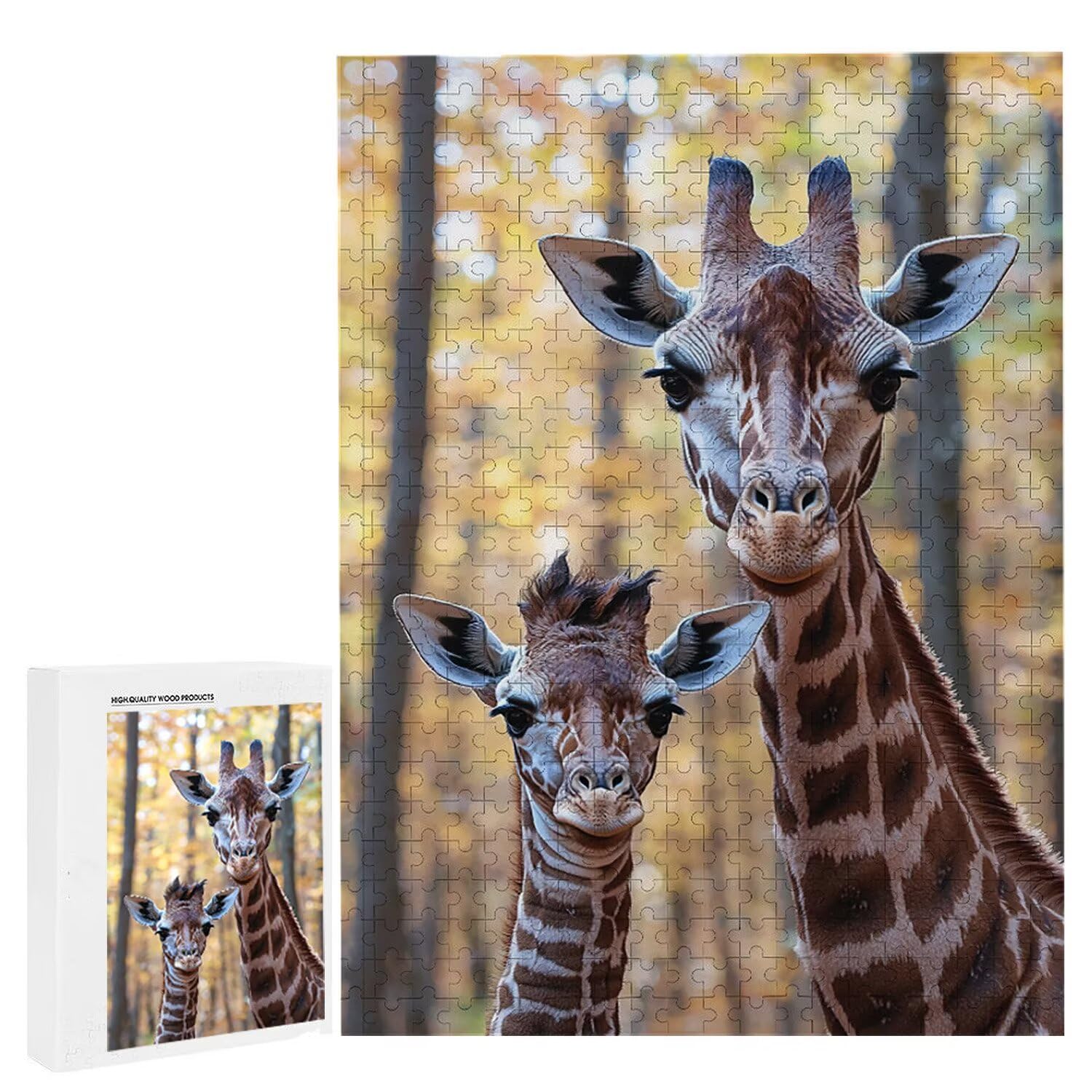 1500 Pezzi di Puzzle, Giraffe della foresta1500 Pezzi di Puzzle per Adulti, Regalo di Anniversario e Natale, Decorazione Della Casa, Prevenzione Della Degenerazione Cerebrale Negli Anziani v-733