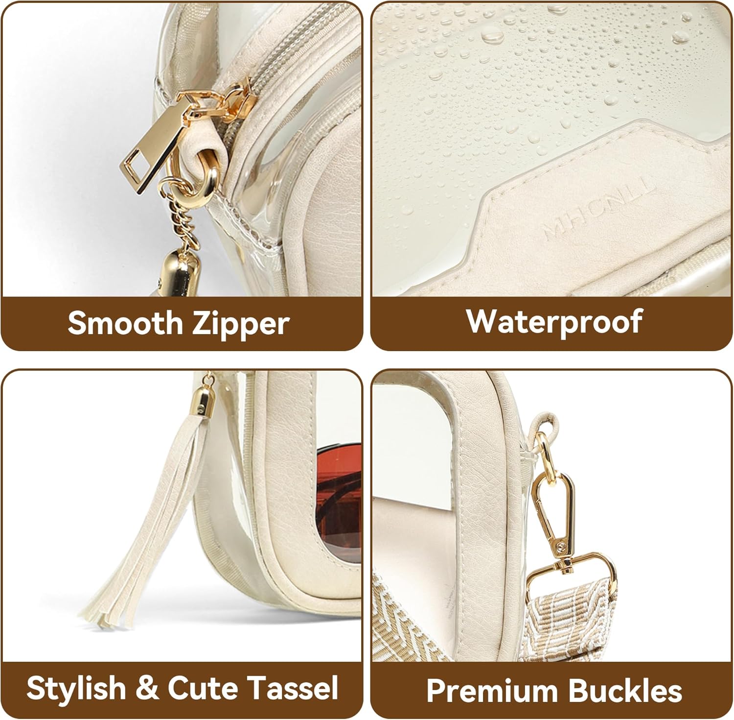 MHCNLL Clear Crossbody Bag Stadium Approved,Transparent Purse for Women with Guitar Strap, See Through Pouch for Concert - Image 5