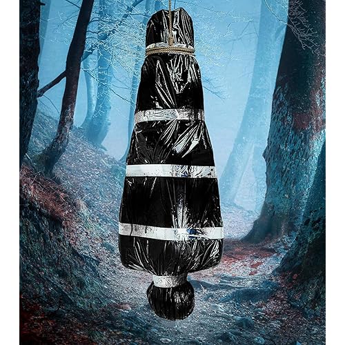 AnanBros 5ft Hanging Corpse Dead Victim Props Halloween Decorations, Haunted Creepy House Halloween Decor,Scary Halloween Decorations Outdoor Clearance, Outdoor Halloween Inflatables Yard Decorations