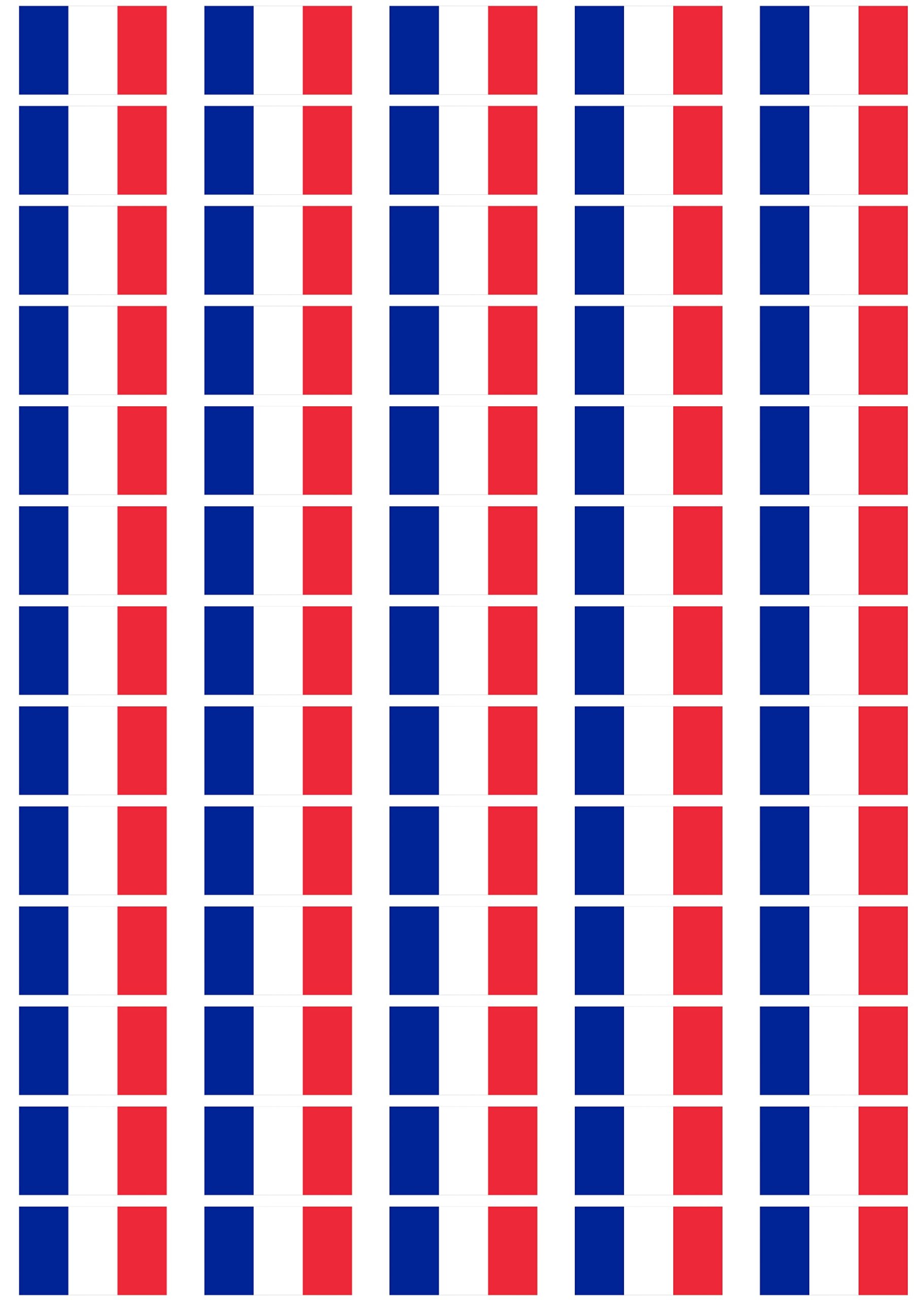 Madaboutflags White France Flag Self Adhesive Matt Paper Labels/Stickers