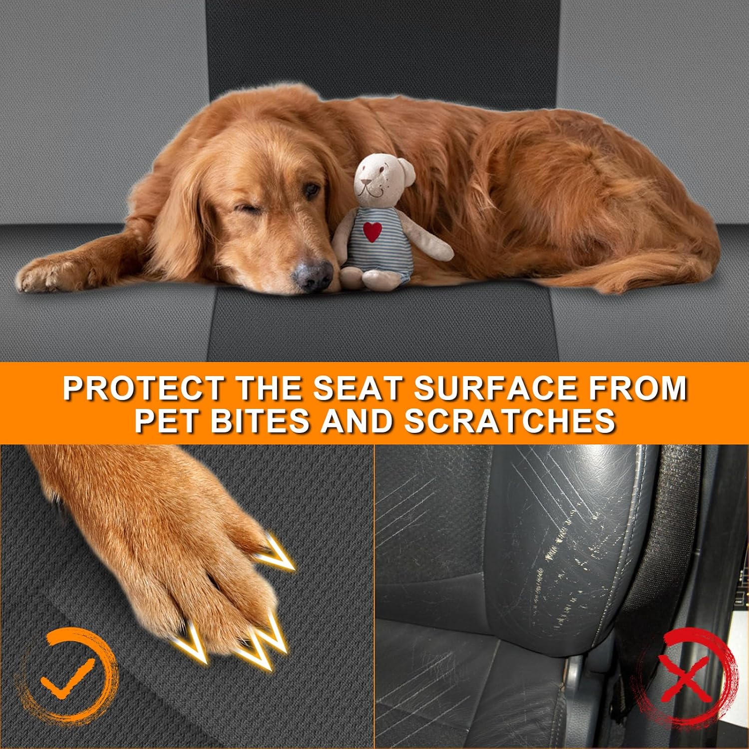 Truck Bench Seat Cover Compatible with 2005-2014 Toyota Tacoma with Large Notched, Black and Charcoal