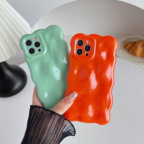 Miniatura 3 de Caseative Funda para iPhone 12 Pro, patrón de burbujas de meteorito de ondas onduladas de agua, chapado en cromo, galvanizado, color caramelo,