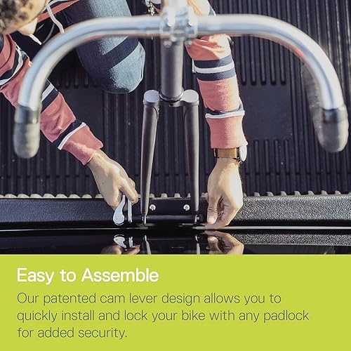 Miniatura 4 de Delta Cycle - Portabicicletas para caja de camioneta Soporte de horquilla para bicicleta con bloqueo para bicicleta con sujeción de forma segura de