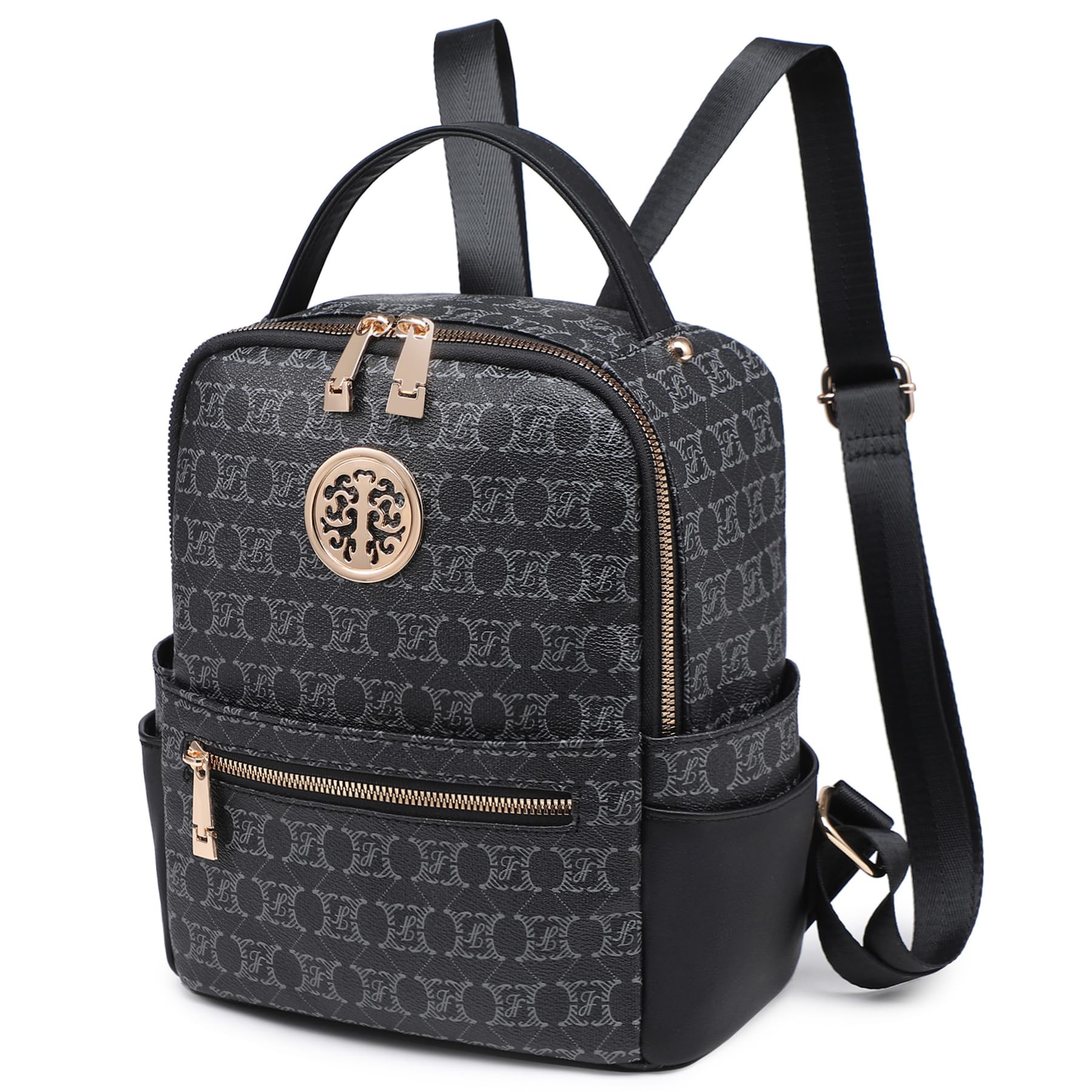 JULIE FERRARO Small Backpack Purse for Ladies Women Fashion Multi Pockets Daypacks with Front Zip Pocket