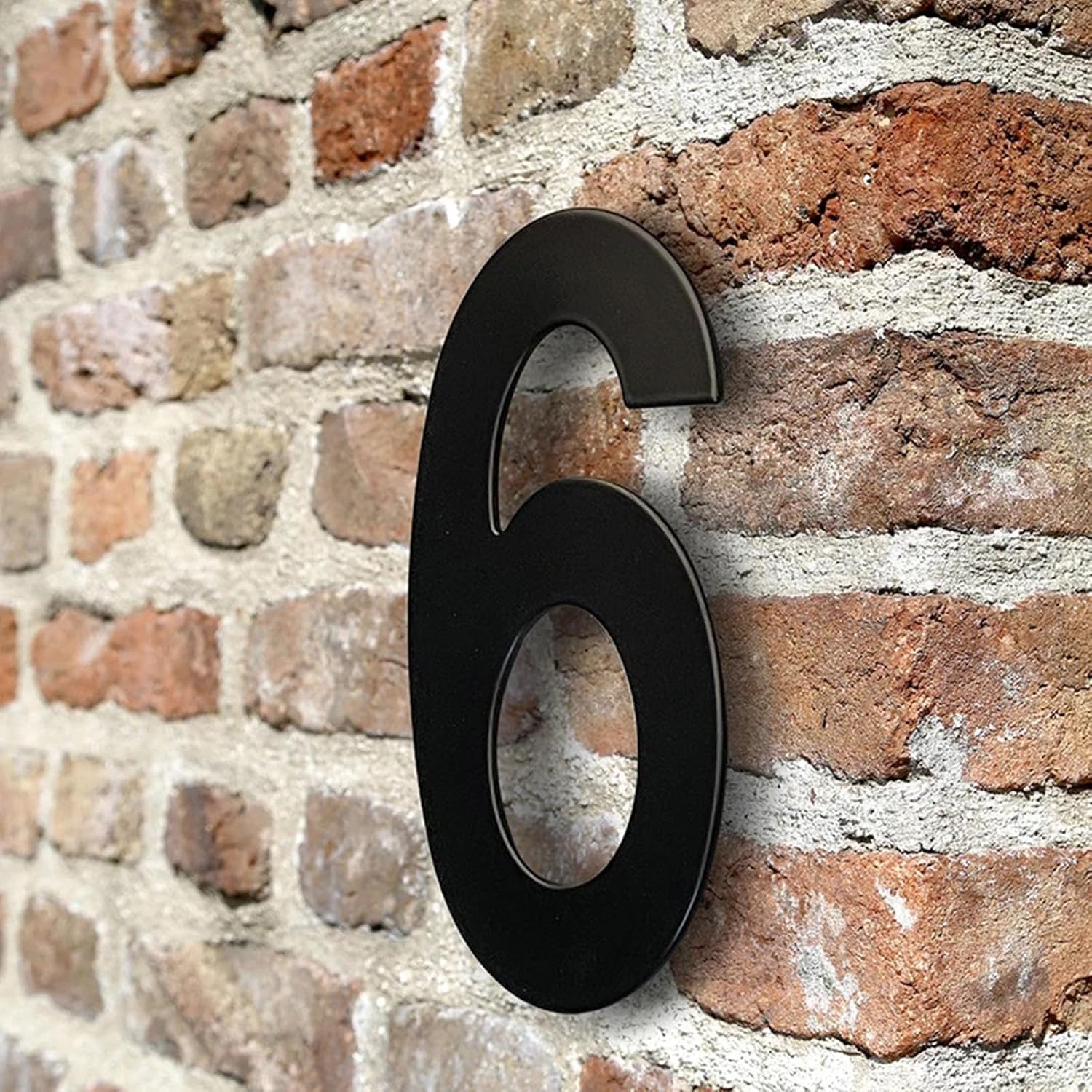 6/8/12" Stainless Steel Black House Numbers with Screws Modern Metal Large Floating Digital Mailbox Numbers, for Outside Plaque Plate Address Yard Home Apartment Exterior Door Street Garden(B,12")