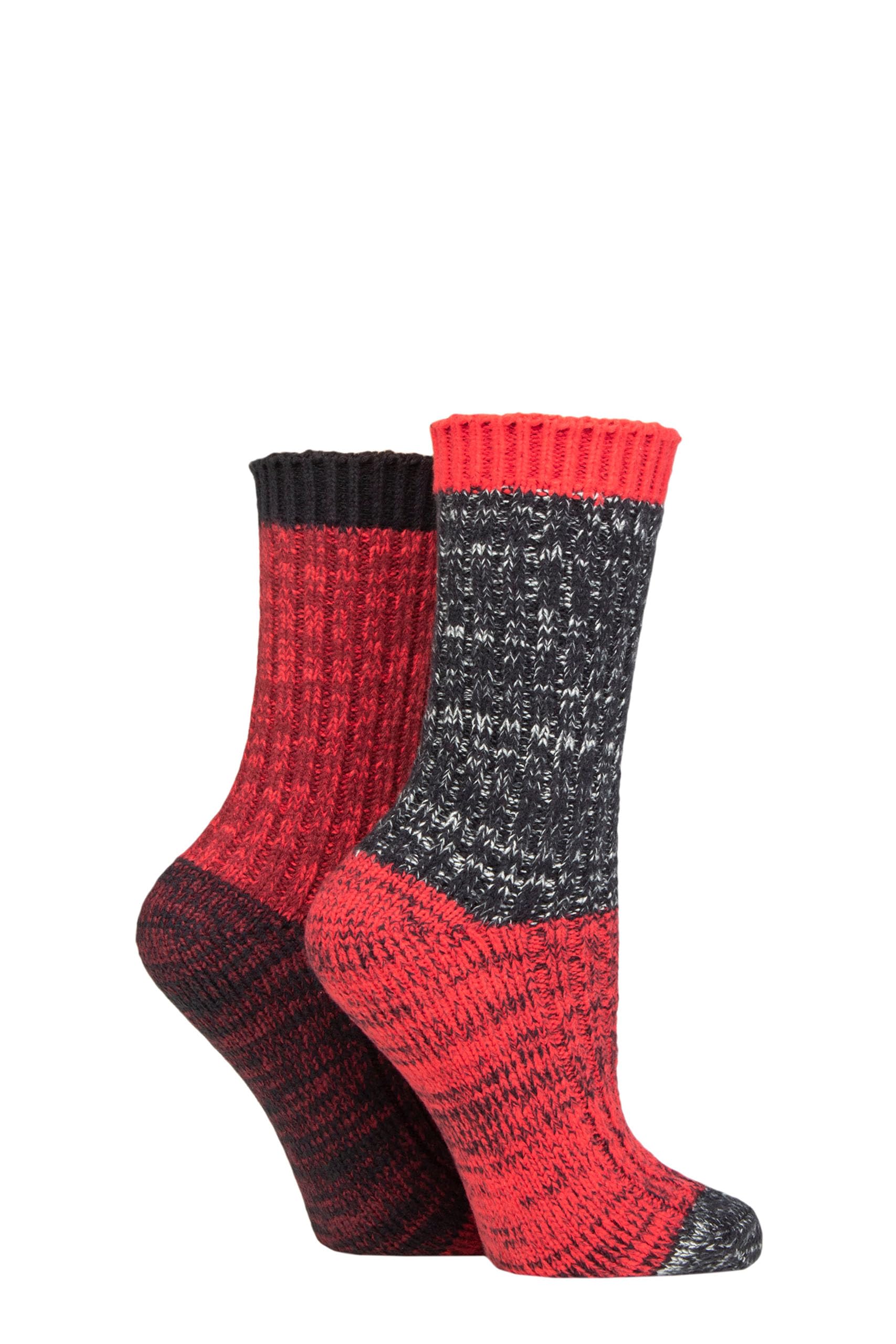 SockShop Ladies Velvet Soft Chunky Rib Boot Socks Pack of 2 Size 4-8 For Walking, Hiking & Outdoors (as8, numeric, numeric_4, numeric_8, regular, regular, Cabernet)