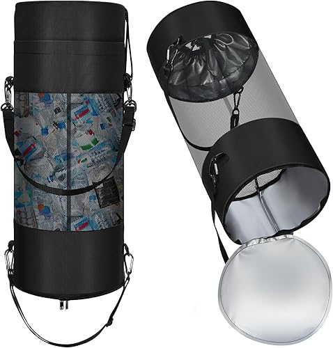 Berlune Bolsa de basura para barco con apertura inferior de cremallera para exteriores, de malla, reutilizable, portátil, accesorios de