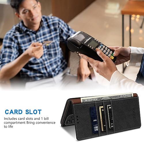 Miniatura 4 de ZZXX Funda tipo cartera para Samsung Galaxy A53 5G con bloqueo RFID, soporte de ranura para tarjetas, funda protectora de cuero magnético fuerte