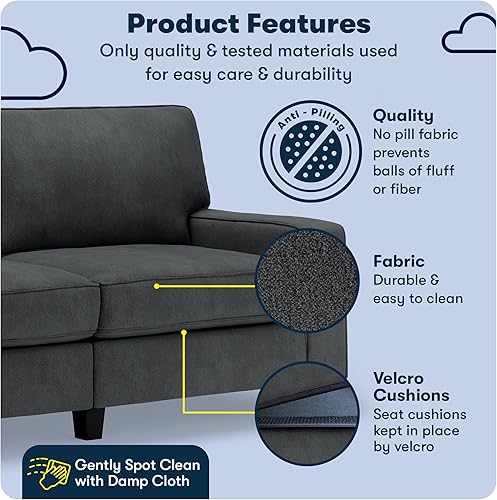 Miniatura 252 de Serta Palisades Sofás Tapizados para Sala, Sofá de Diseño Moderno, Tela, gris (Glacial Gray) gris (Glacial Gray),Beige,Marrón,Alforfón Beige,Marrón